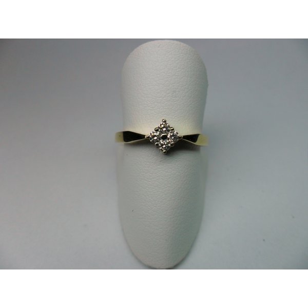 Square Solitaire Ring Yellow Gold